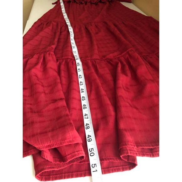 PRETTYGARDEN Womens Summer Boho Maxi Dress V Neck Ruffle Trim High SZ S - Picture 10 of 13